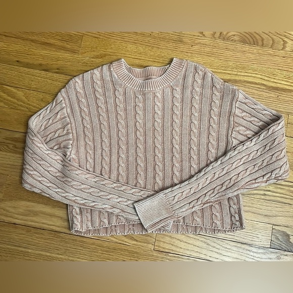 Aerie Cable Cropped Sweater Small - Picture 3 of 5